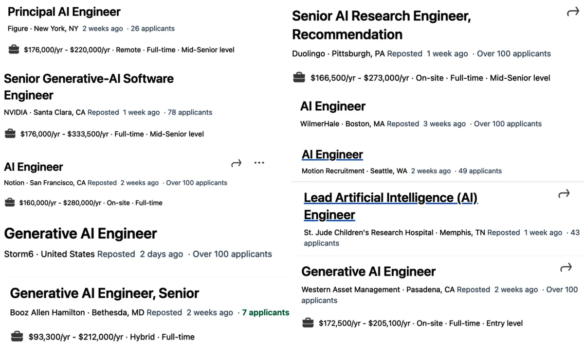Figure 1-13. AI engineering job listings