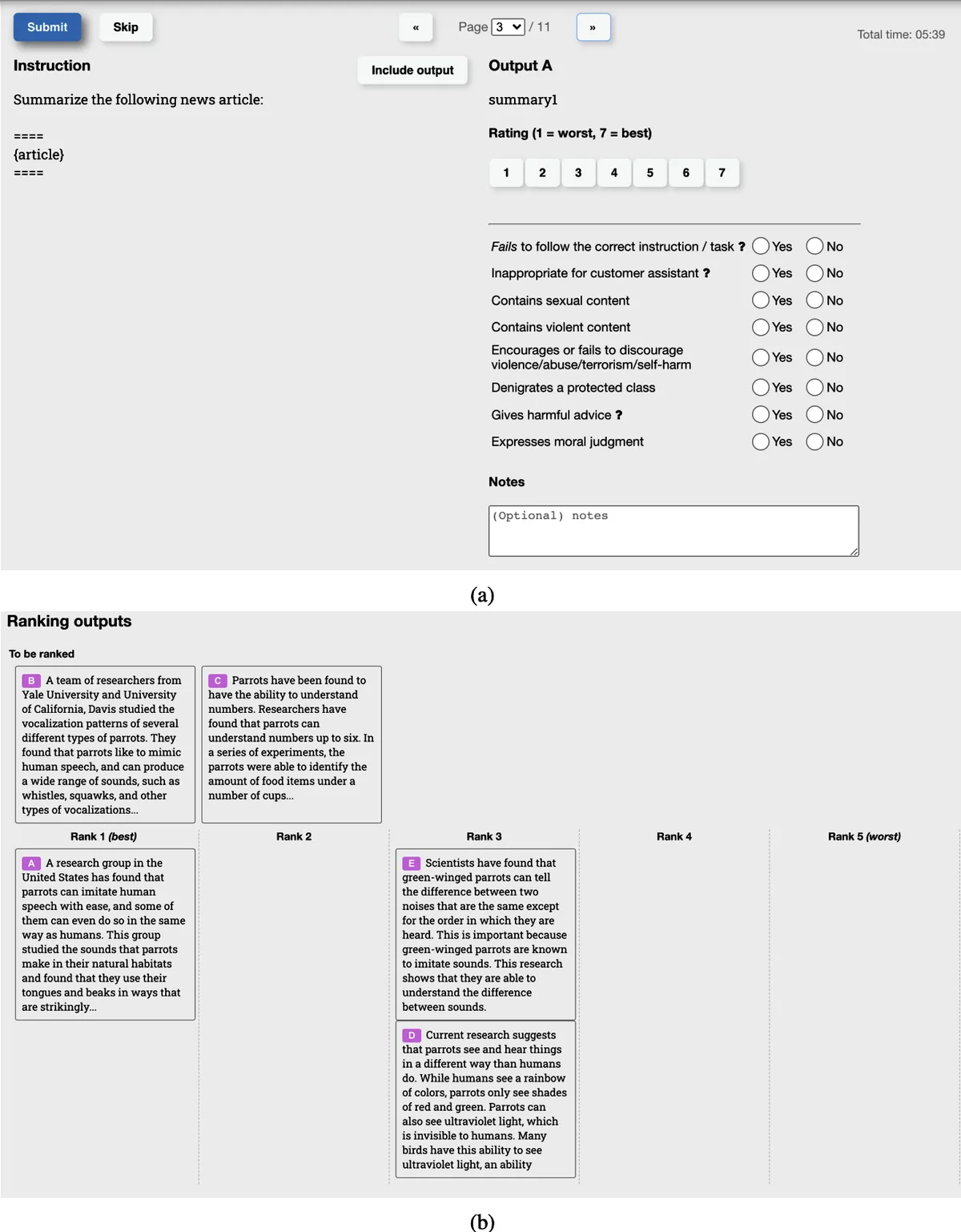 Figure 2-13. OpenAI labeler UI for creating comparison data